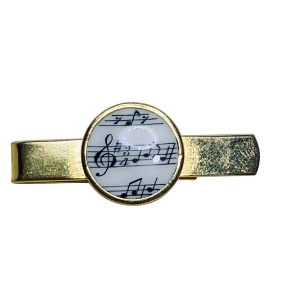 Vintage Gold Tone Musical Note Tie Bar Clip (1315) - Picture 4 of 5